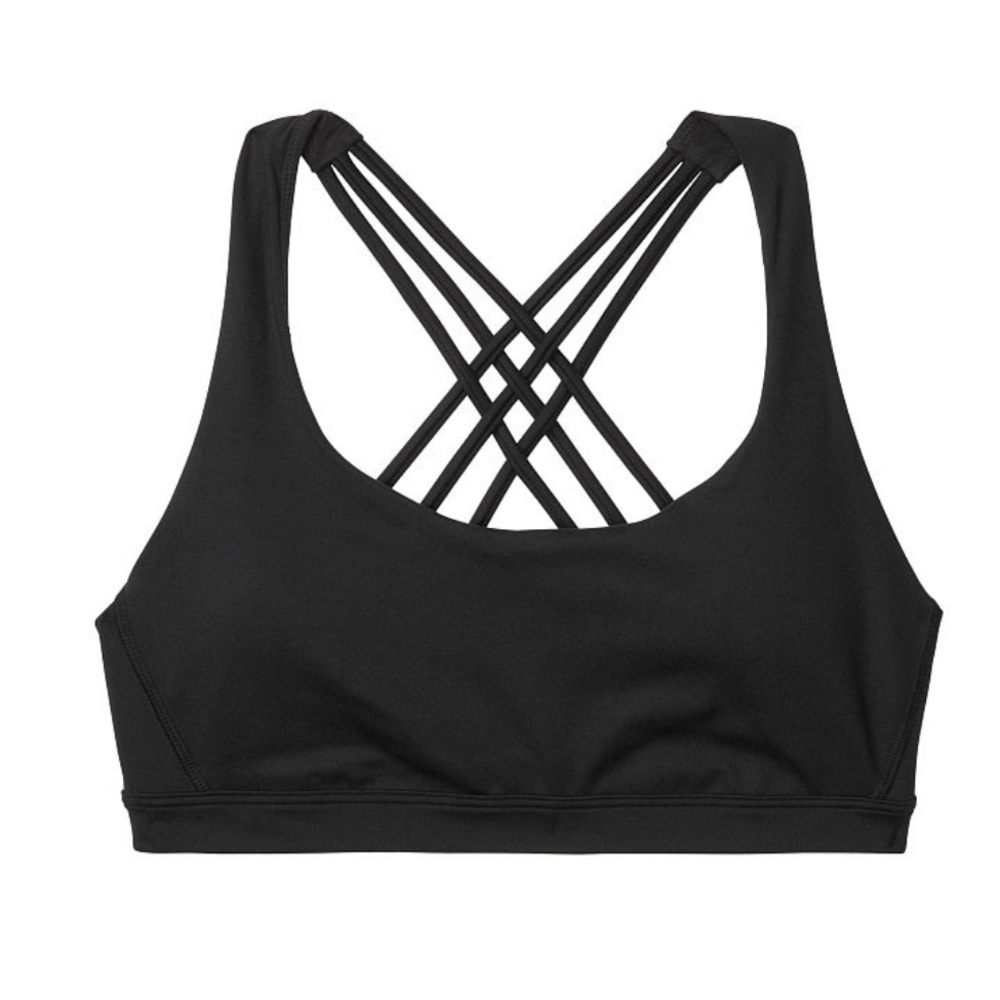 Wireless VS Black Cross-Strap Sports Bra
